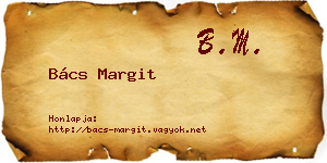 Bács Margit névjegykártya